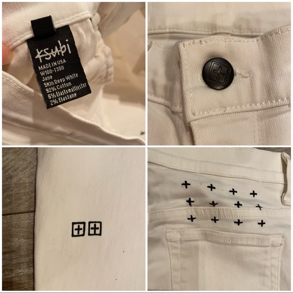 Ksubi women’s white distressed skinny jeans